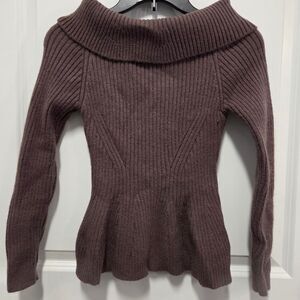 Women's Brown Off-shoulder Sweater